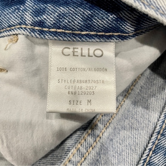 Cello High Waisted Two Toned Jean Shorts - Picture 7 of 12